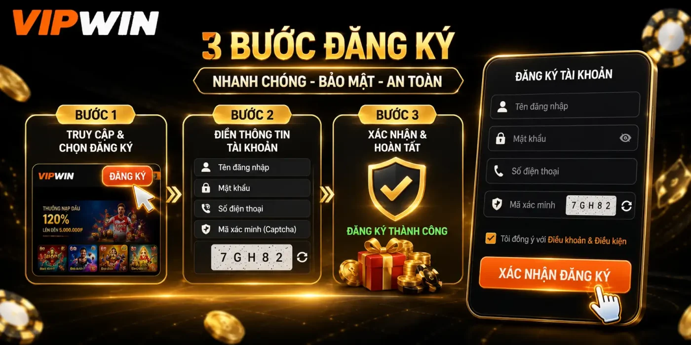 Hướng dẫn đăng ký tài khoản VIPWIN chỉ với 3 bước